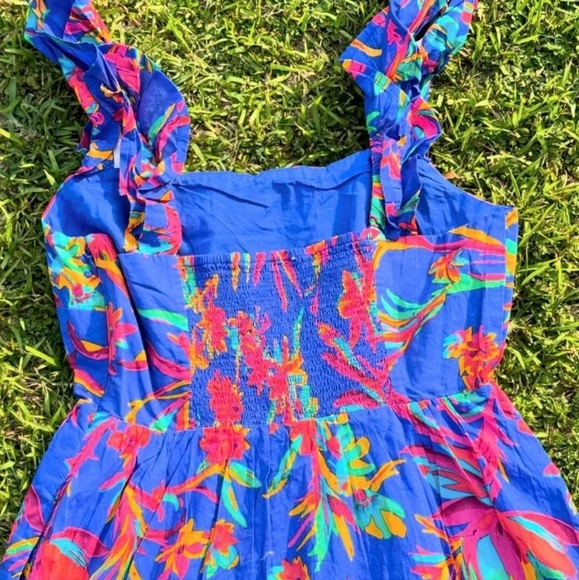 Brilliant Blue Dark Peony midi dress - Picture 7 of 7